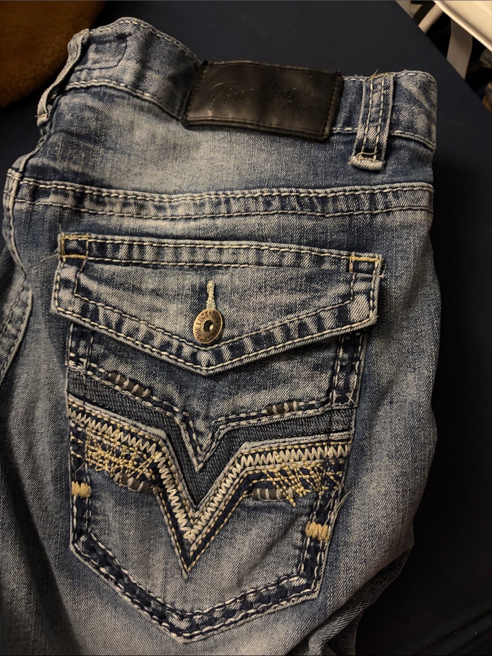 Men's Bootcut Jeans - Light Blue with Embroidered Back Pocket